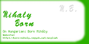 mihaly born business card